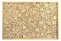 панно в рамке с подсветкой можжевеловое на щите из липы 100*150*5см автор бани 