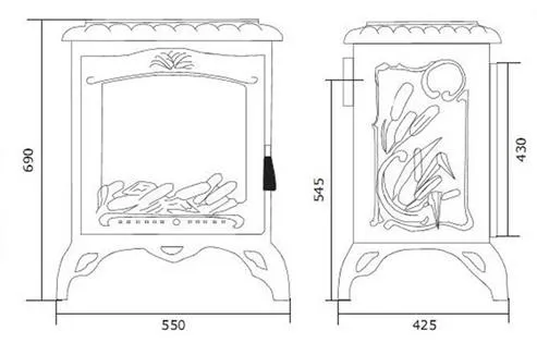печь-камин invicta chambord слоновая кость