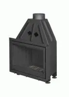 топка каминная альфа 800 b, патрубок ф200, черный шамот, экокамин