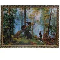 картина "медвежата" 68*108 см, банный эксперт