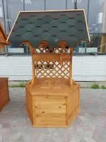 колодец деревянный с мягкой кровлей 1.4*0,4 м, банный перец