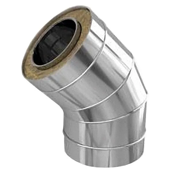 колено феррум утепленное угол 135° нержавеющее (430/0,5мм)/оцинкованное ф200/280 по воде