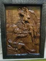 картина резная "родос" греческий орнамент натуральное дерево 490*370мм банный эксперт