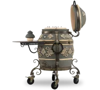 тандыр экотандыры фирменный 1 столик, с откидной крышкой и колесами, графит