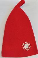 шапка для бани снежинка, красная, никитинская мануфактура